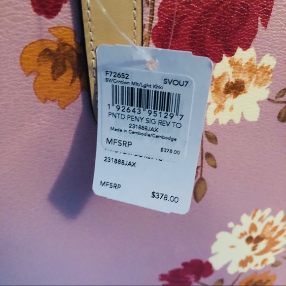 SOLD ! Coach Painted Peony floral Tote 3 PC SET - Picture 3 of 7